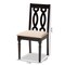 Baxton Studio Cherese Sand Upholstered Espresso Finished Wood Dining Chair, PK4 157-9733 - alternate 6